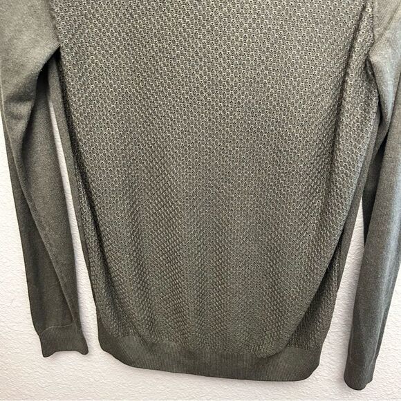 CALIBRATE Olive Green Men’s Large Waffle Knit Silk Blend Long Sleeve - Picture 4 of 15